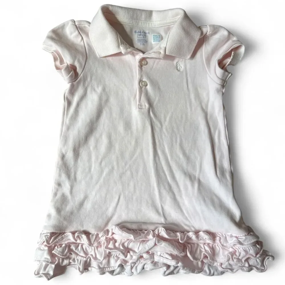 Ralph Lauren Baby Girls Polo Dress & Bloomers Set | Light Pink | 18 Months